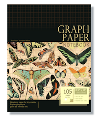 graph paper notebook vintage butterflies