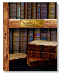 antique books reading log cover