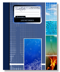 lab notebook for chemistry laboratory college study or research. A specialist scientific composition notebook