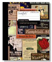 composition notebook with vintage food design for food tech or food science study