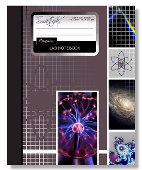 lab notebook for physics laboratory college study or research. A specialist scientific composition notebook
