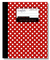 Red & white polka dot Non Spiral Bound Composition Notebook Amazon