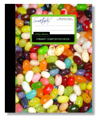 primary composition notebook all lines with jelly beans cover design
