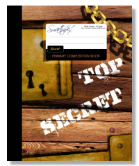 primary composition notebook all lines with pirate style top secret cover design