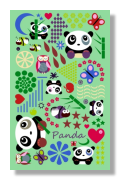 paper notebook or small journal notebook for kids writing with cute cartoon pandas