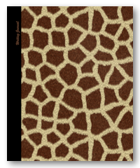 writing journal notebook for creative writing with giraffe print cover