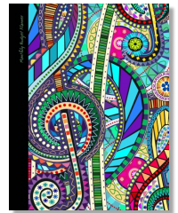 monthly budget planner with colorful musical cover