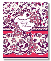 Personal Daily Planner and organizer notebbook with for chintzy traditional floral stationery lovers