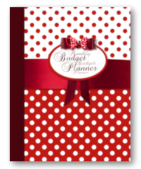 monthly budget planner book red dots