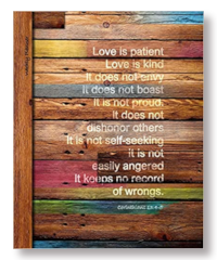 weekly christian journal and planner Love is Patient Love is Kind