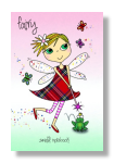 small pocket size notebook for girls with dancy fairy and frog prince