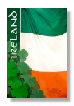 A small paper notebook, pocket size or A6 with Irish flag and Shamrocks