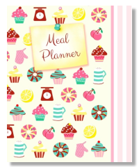 meal planner notebook cupcakes