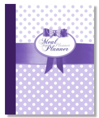 purple meal planner notebook