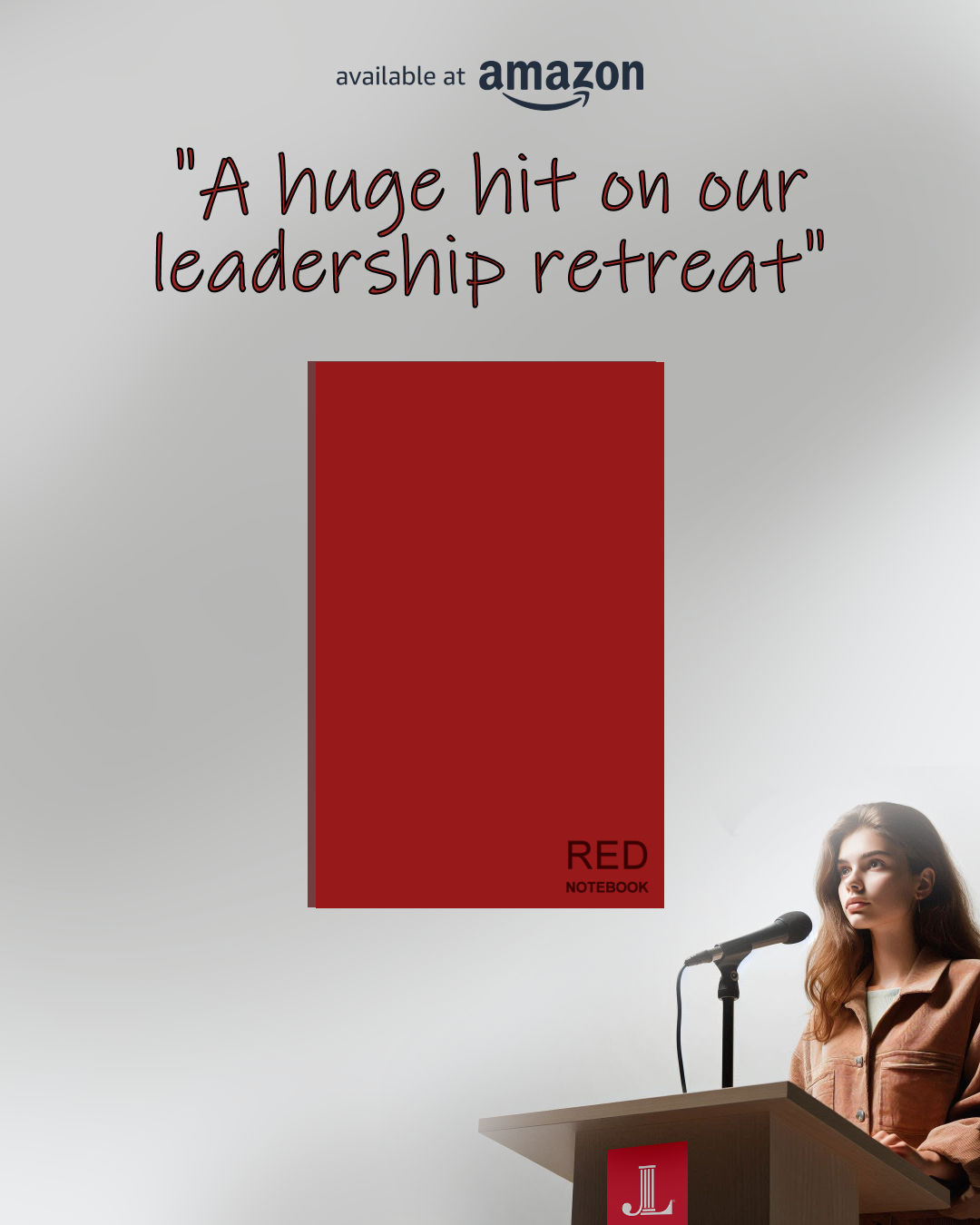 a red notebook journal suitable for junior league leadership retreat training