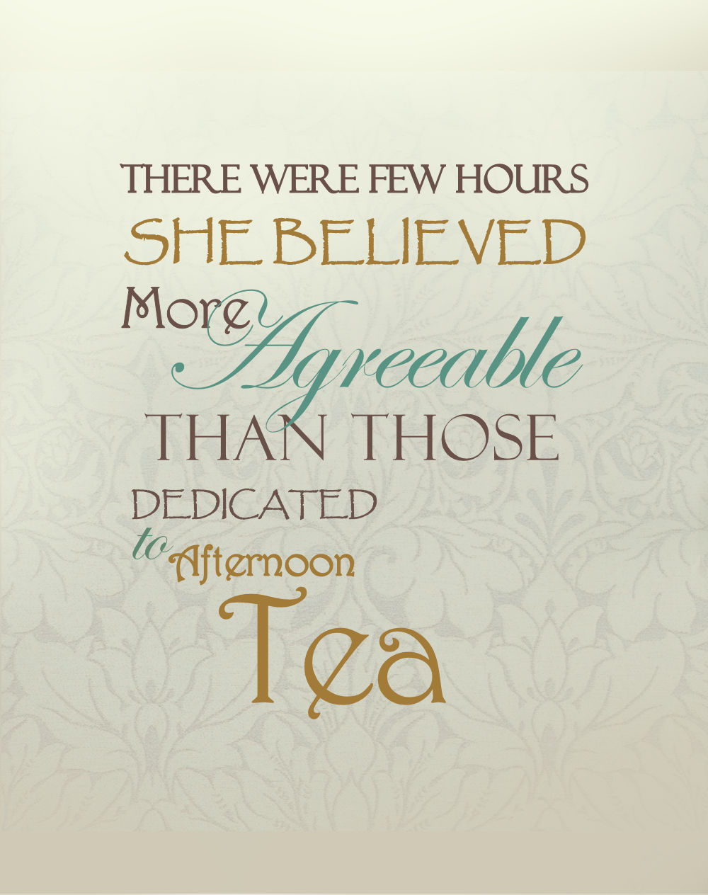 Detail of the quote from our Writing journal notebook with vintage afternoon tea design on the cover