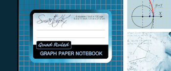 a graph paper notebook suitable for college or design with a white paper background