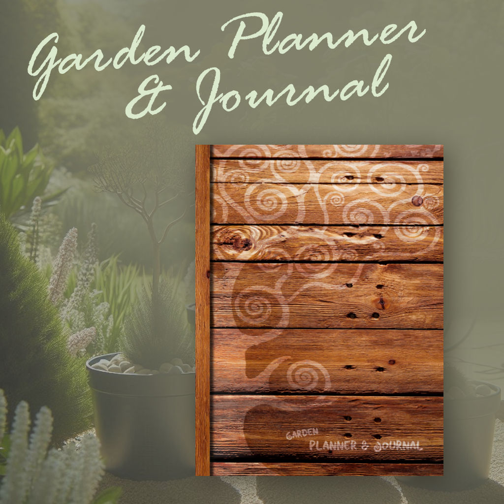 a garden planner & journal for the rustic-look garden available on amazon