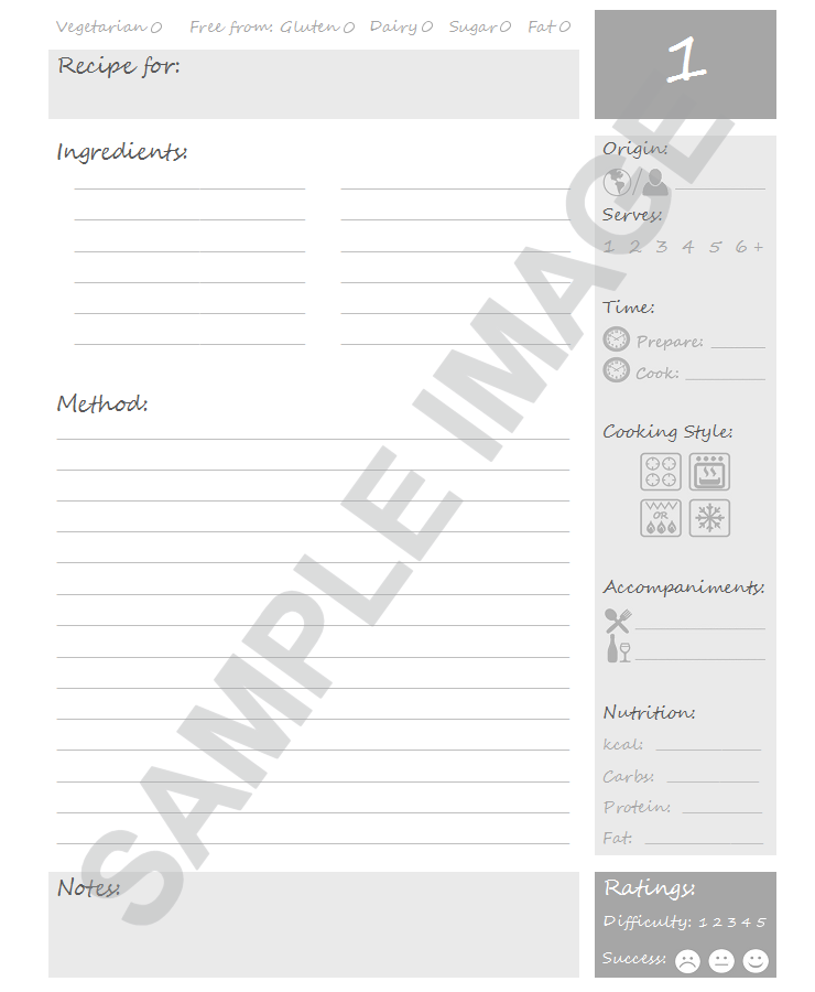 blank recipe book template