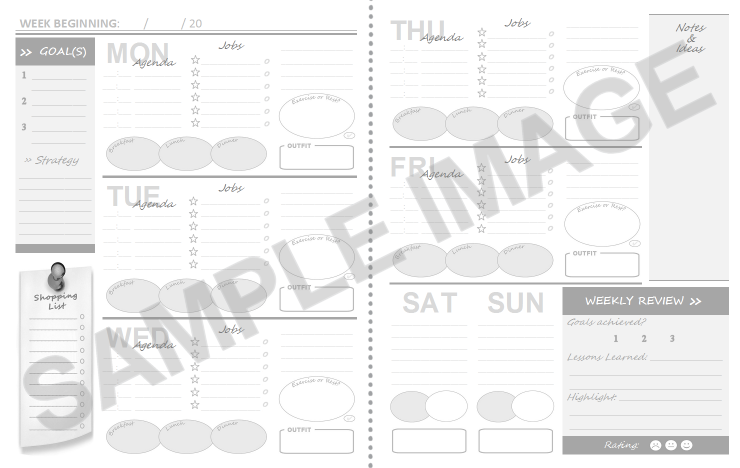 Weekly Planner Sample Image from smART bookx