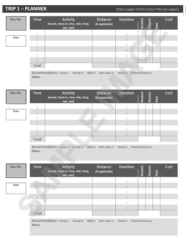 demo trip planner notebook uk trip planning pages