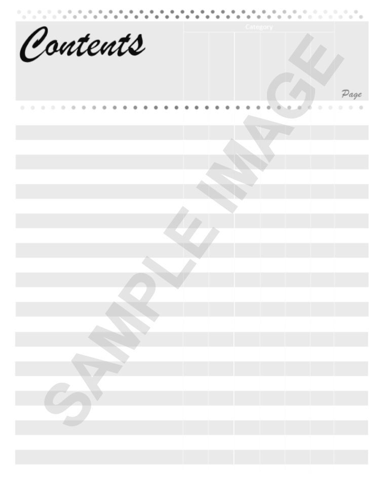 men's Christian Journal notebook uk Contents Page
