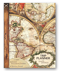 antique map trip planner notebook uk