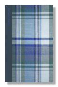 paper notebook or small journal notebook with soft subtle blue tartan or plaid design