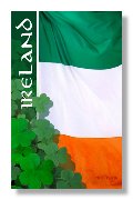 paper notebook or small journal notebook for saint patricks day with Irish flag, celtic writing and shamrock