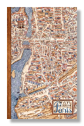 paper notebook or small journal notebook for travel with old map of paris on cover